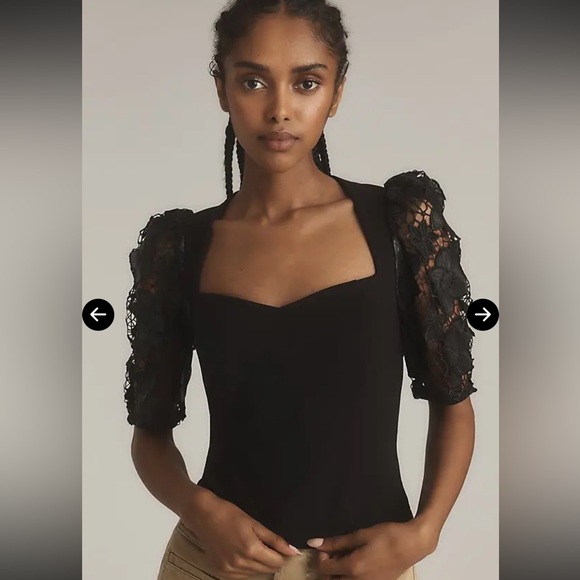 Anthologies DOLAN LEFT COAST FauxLeather Cutwork Blouse - Picture 2 of 10